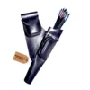 Black leather archery quiver with adjustable strap