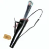 Black leather archery quiver with adjustable strap