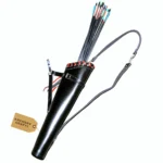Black leather archery quiver with adjustable strap