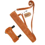Orange Leather Archery Quiver With Arm Guard