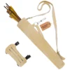 Beige Leather Archery Quiver With Arm Guard