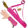 Pink Leather Archery Quiver With Arm Guard