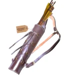 Brown Leather Archery Quiver With Arm Guard
