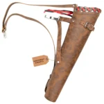 Suede Brown Leather Archery Quiver With Arm Guard
