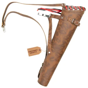 Suede Brown Leather Archery Quiver With Arm Guard
