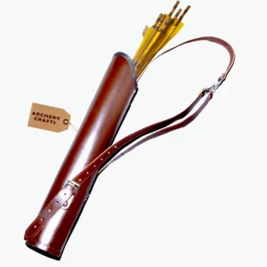 Brown Leather Archery Quiver With Arm Guard