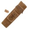 leather back quiver suede brown front view with pocket and fringes